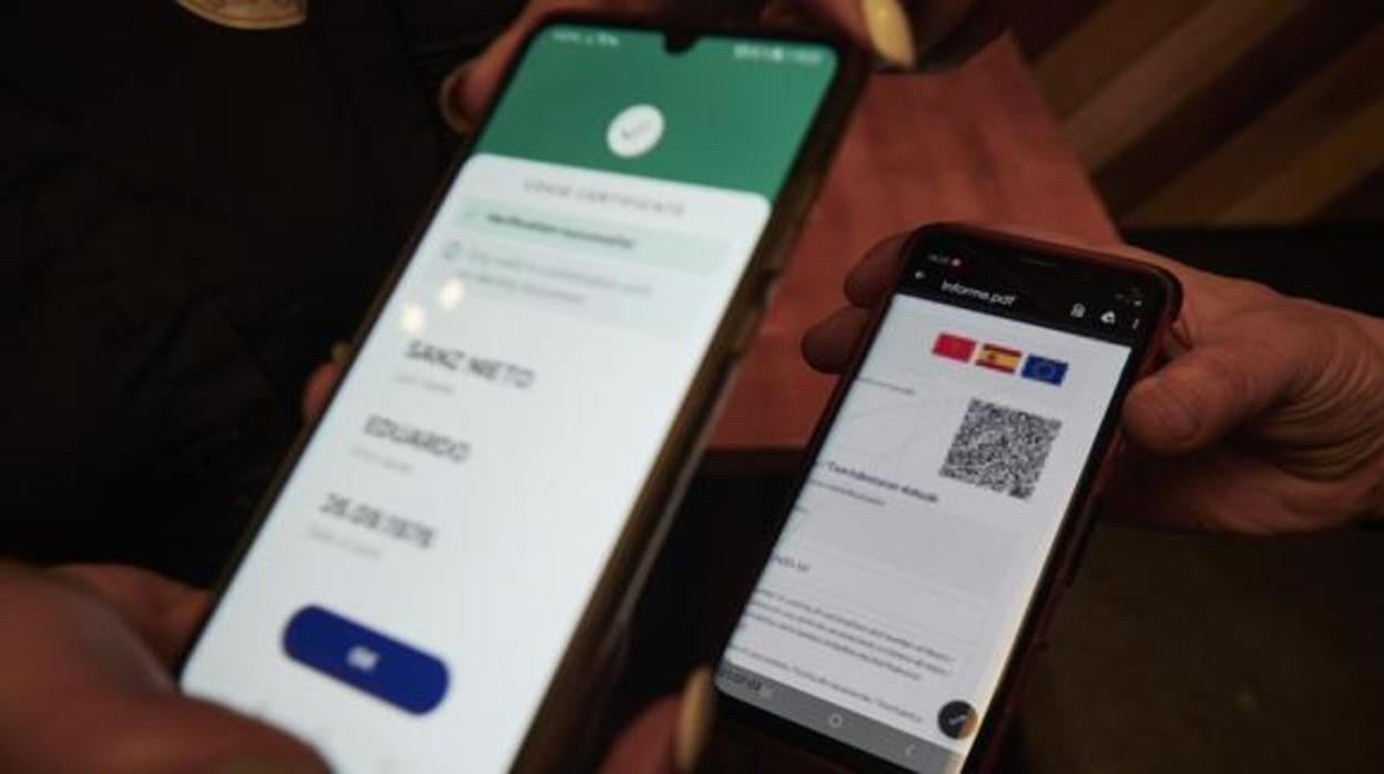 QR del certificado Covid en el móvil