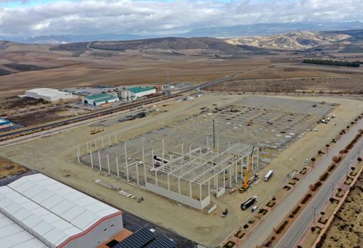 Construcción de la futura plataforma logística de Lidl en Escúzar