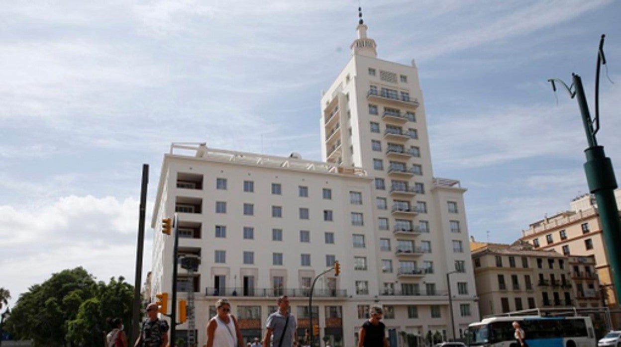 Edificio de La Equitativa en Málaga, donde Soho Boutique acaba de abrir un hotel de cuatro estrellas