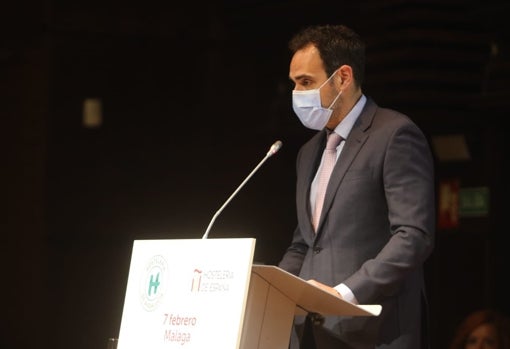 El presidente de la patronal andaluza, Javier Frutos, durante su intervención