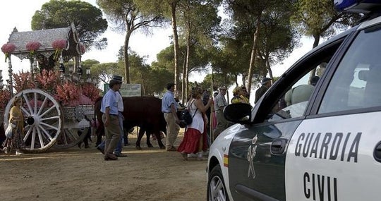 La Guardia Civil durante la romería del Rocío