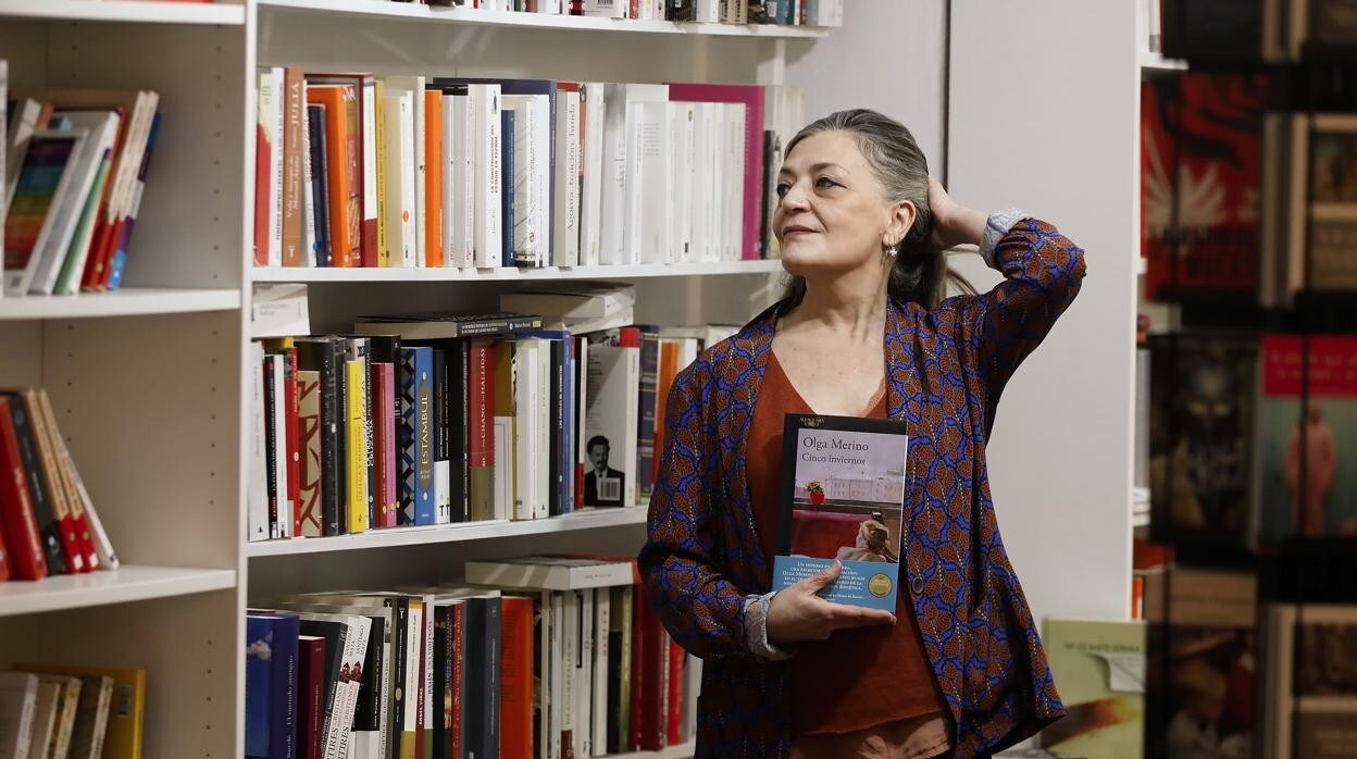 Olga Merino antes de la presentación del libro
