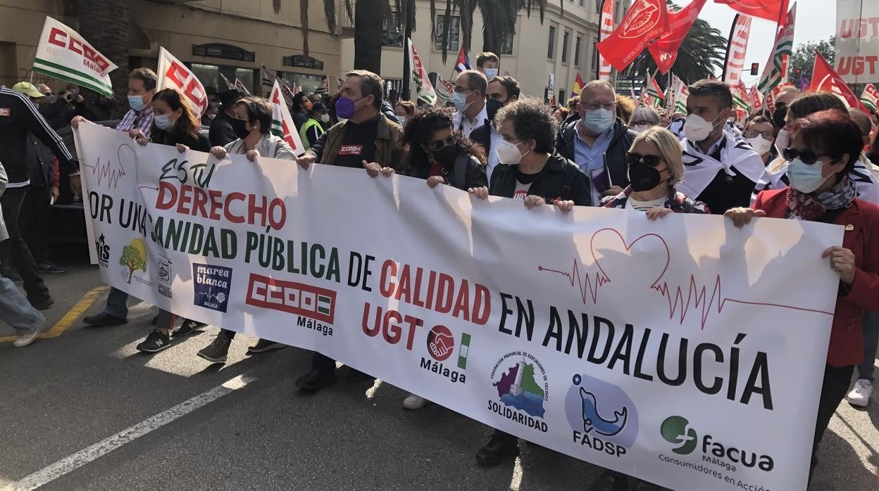 Cabeza de la manifestación en Málaga este sábado