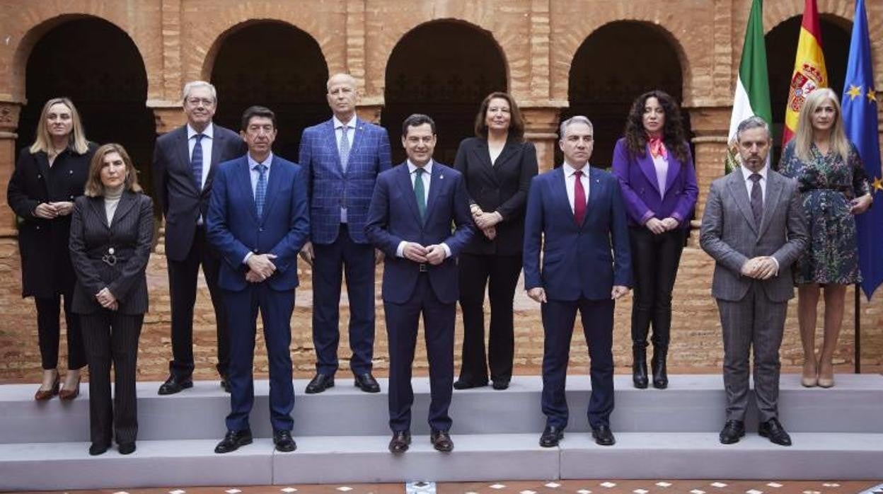 El Gobierno andaluz reunido este martes en el Monasterio de La Rábida en Huelva