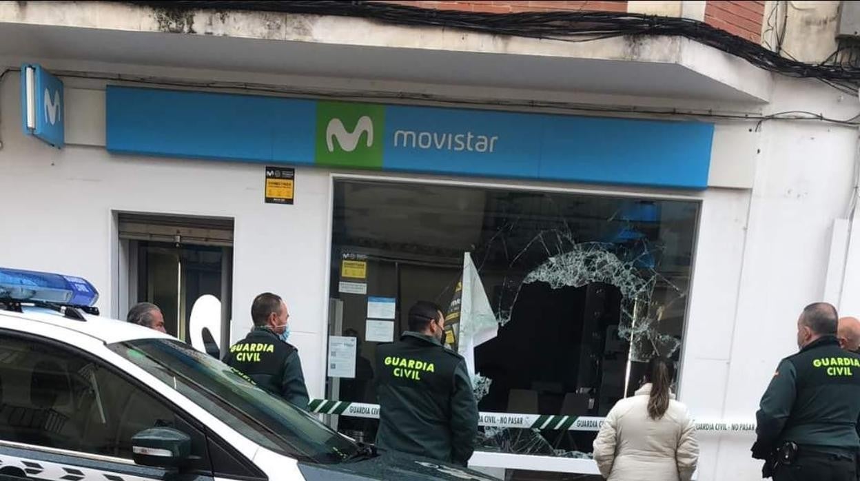 Estado en que quedó la tienda tras el ataque