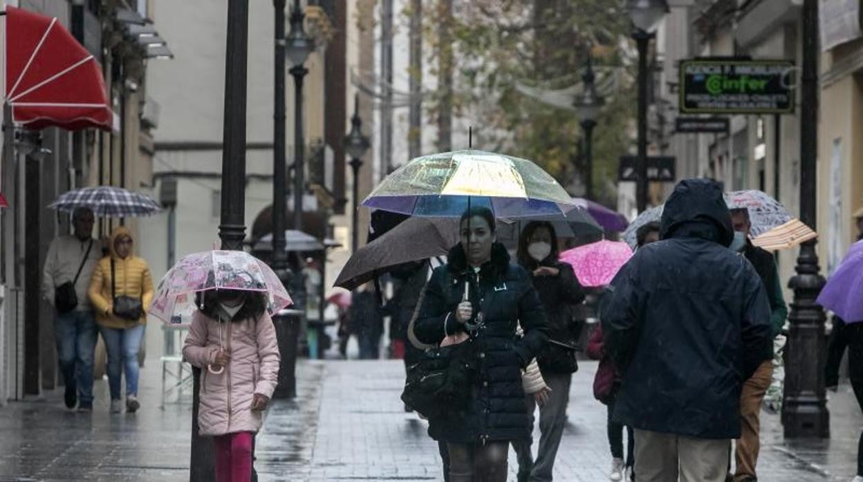 Un día de lluvia en Córdoba a comienzos de este mes de marzo