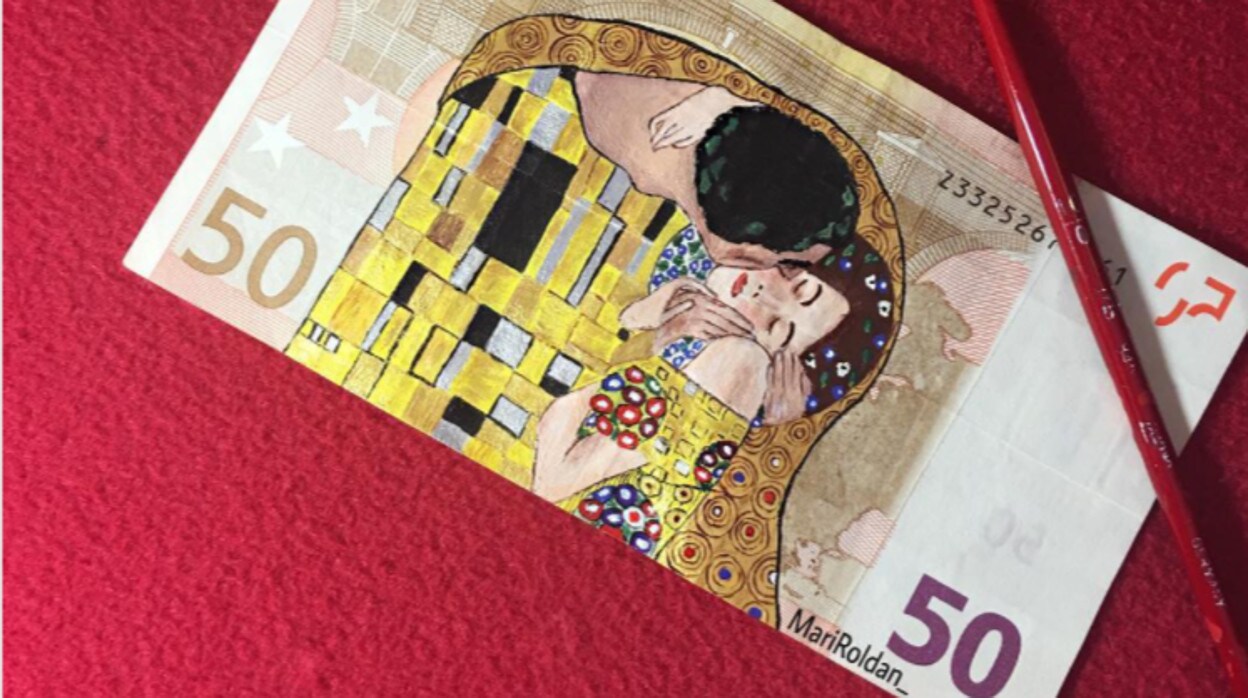 El beso, de Klimt, ilustrado en uno de los billetes de la malagueña