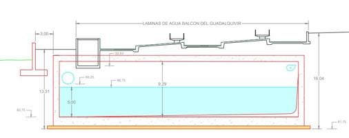 Esquema del diseño del tanque de tormentas