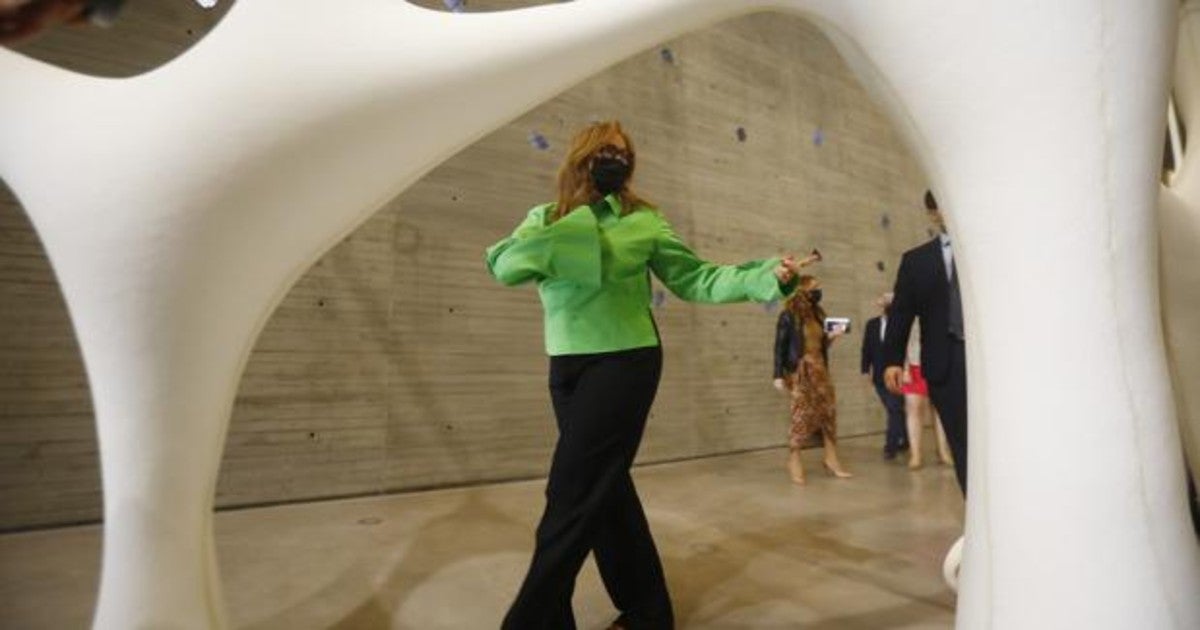 Francesca Thysse-Bornemisza durante la inauguración de la exposición de fundación en el C3A de Córdoba