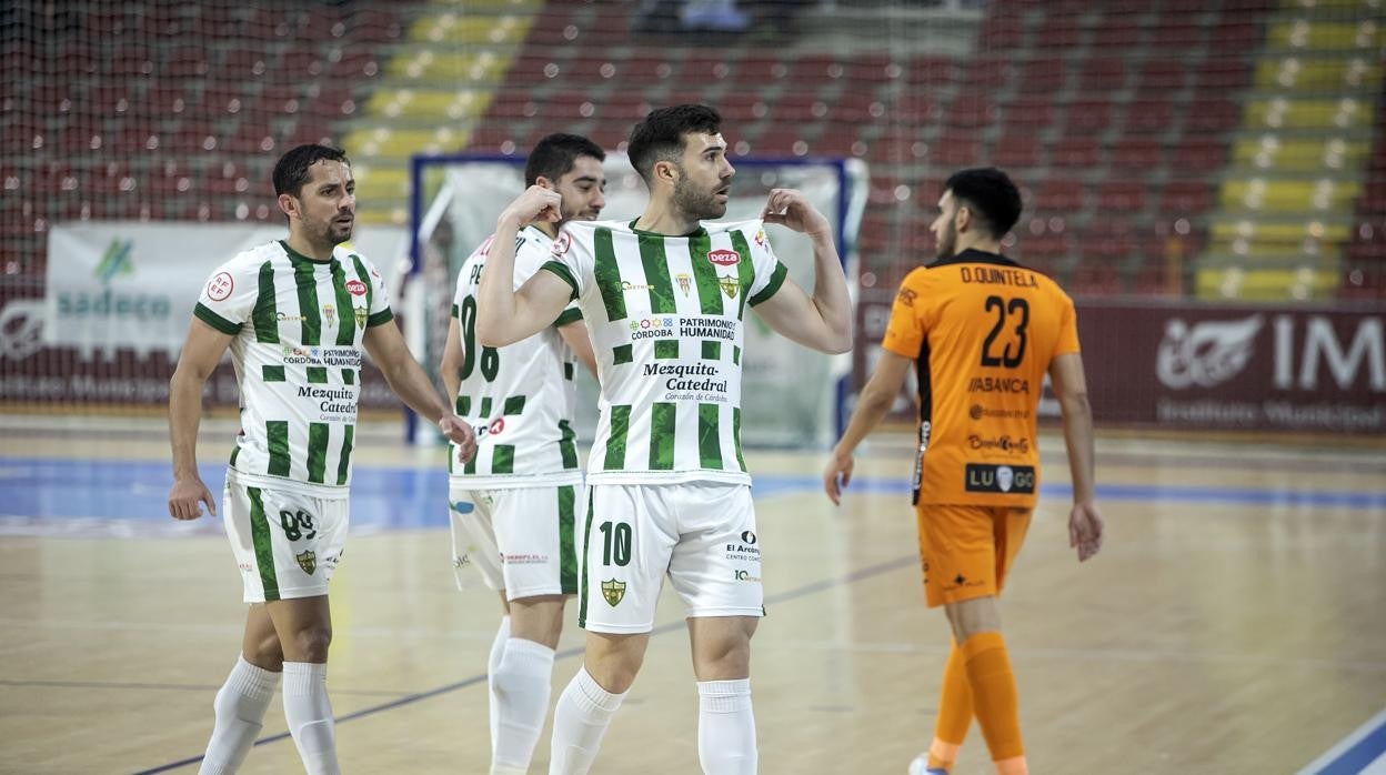 El Córdoba Patrimonio celebra un gol en Vista Alegre