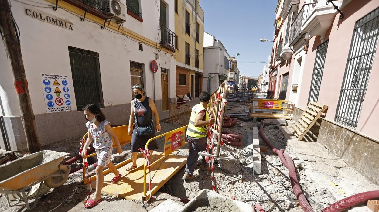 Calle Colombia en obras en una imagen de archivo