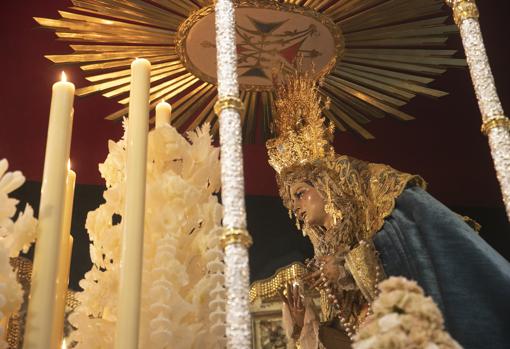 La Virgen de la Trinidad en su palio, el pasado Martes Santo