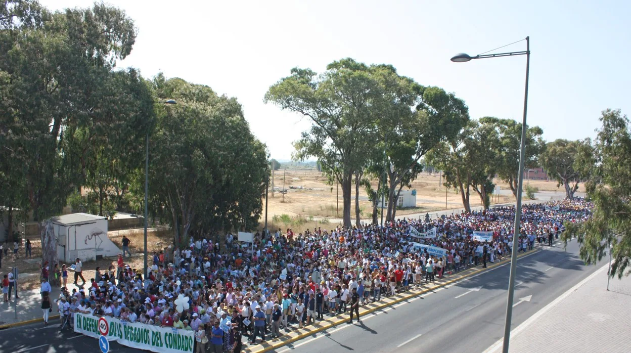 Manifestación en defensa de los regadíos en el Condado de Huelva