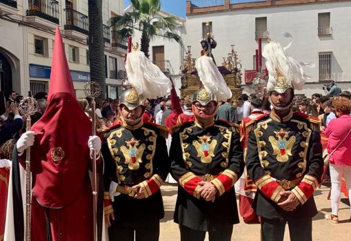 Representación de la banda de la Fuensanta el pasado Jueves Santo con el Caído de Fernán Núñez