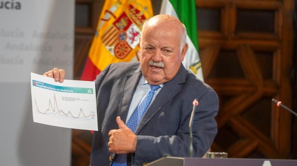 El consejero de Salud, Jesús Aguirre, en el Palacio de San Telmo este martes