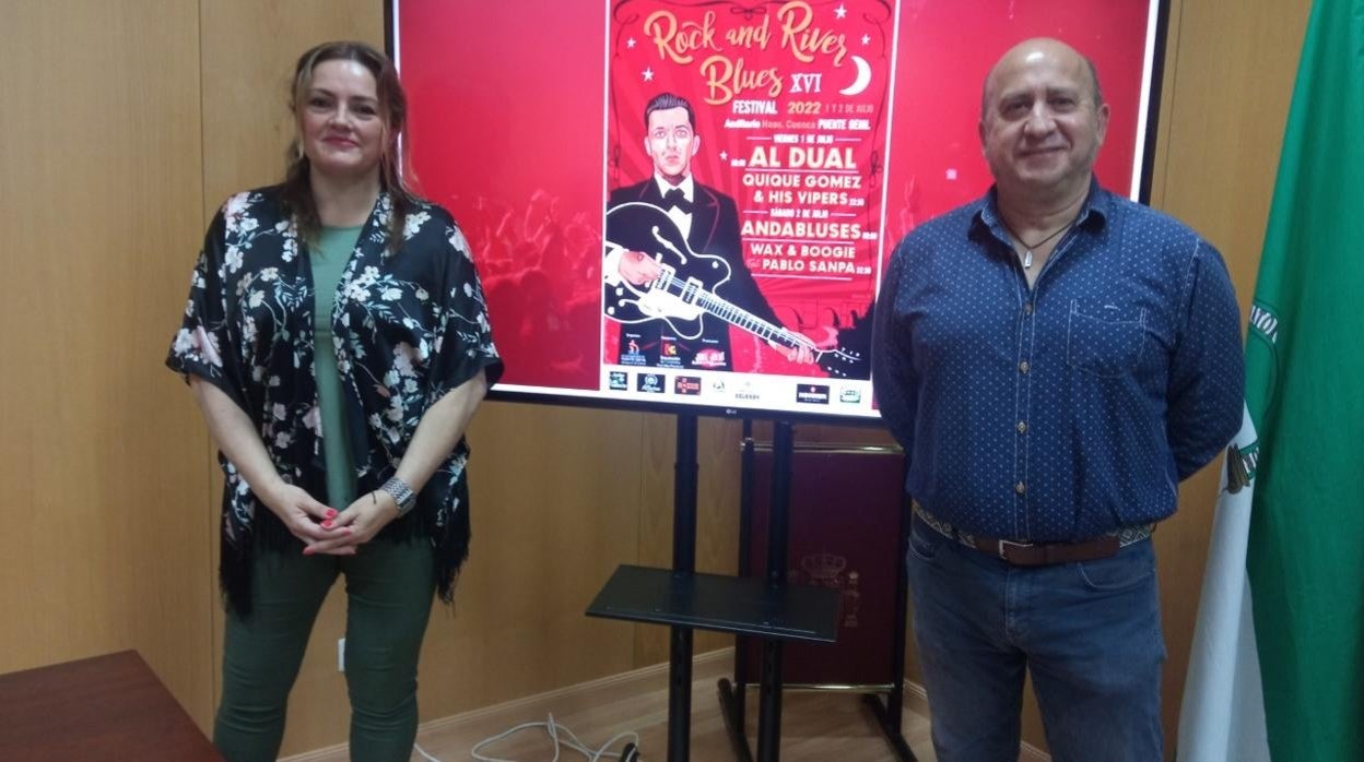 La concejala Eva Torres y el organizador del festival, Joaquín Rodríguez, en la presentción del evento