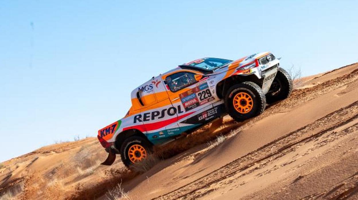 Isidre Esteve en la cuarta etapa del Rally Dakar.