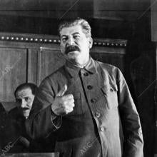 Stalin durante uno de sus discursos