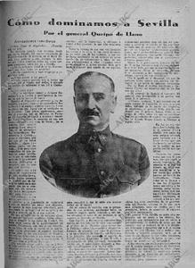 Artículo de Queipo de Llano en la misma ediciónARCHIV