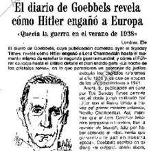 Las primeras exclusivas sobre el diario de Goebbels, en 1992