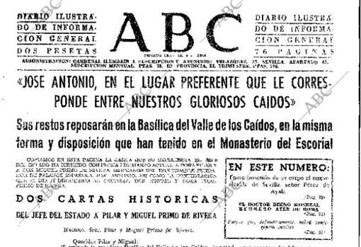 Exclusiva sobre la correspondencia entre Franco y la familia Primo de Rivera en 1959