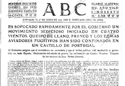 Crónica del fracasado golpe de Estado de Cuatro Vientos, en diciembre de 1930