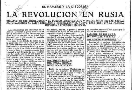 Crónica de la Revolución rusa de 1917