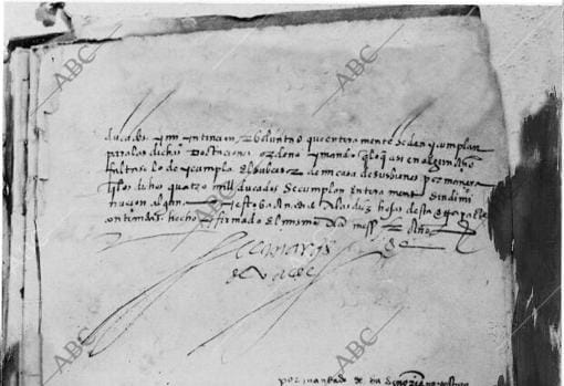 Última página del testamento de Hernán Cortés.