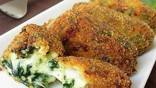 Croquetas de espinacas con queso mozzarella