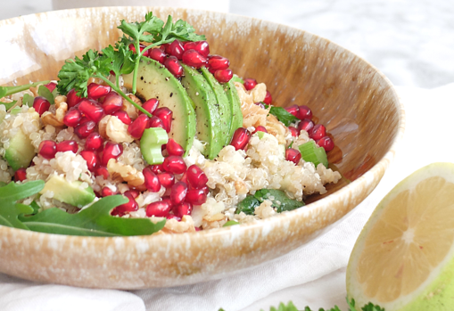Ensalada de granada y aguacate.