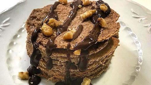 Tortitas de avena, chocolate y nueces.