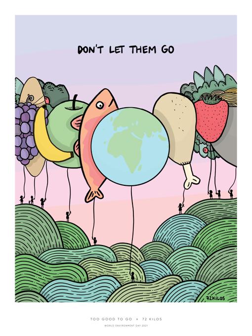 Ilustración de @72kilos para 'Too Good To Go'