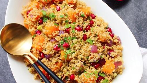 Ensalada de quinoa y calabaza asada.