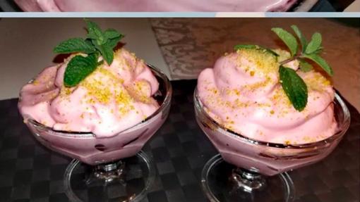 Espuma de fresas.