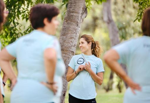 Soraya Casla, durante una de las sesiones de entrenamiento del programa 'Ejercicio y cáncer'.