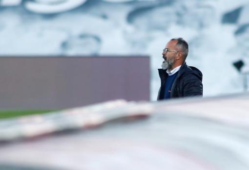 Álvaro Cervera durante el partido ante el Real Madrid.