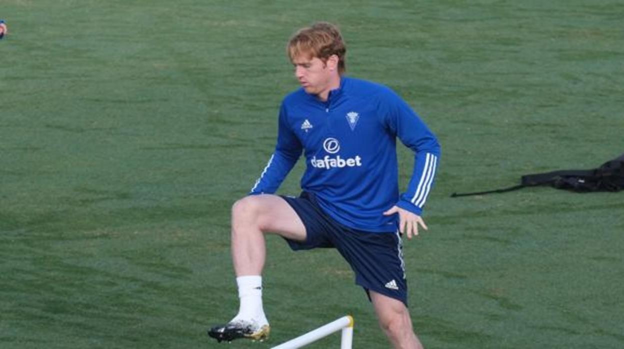 Álex, en un entrenamiento en El Rosal.