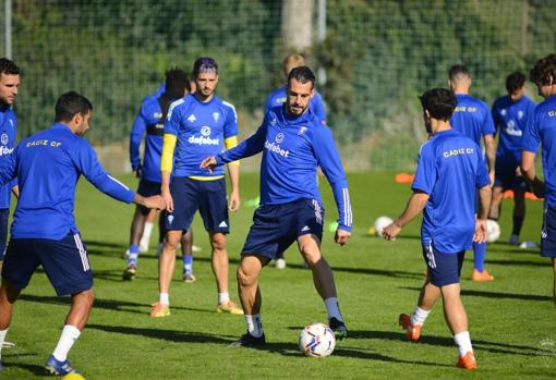 Álvaro Negredo durante el entrenamiento.