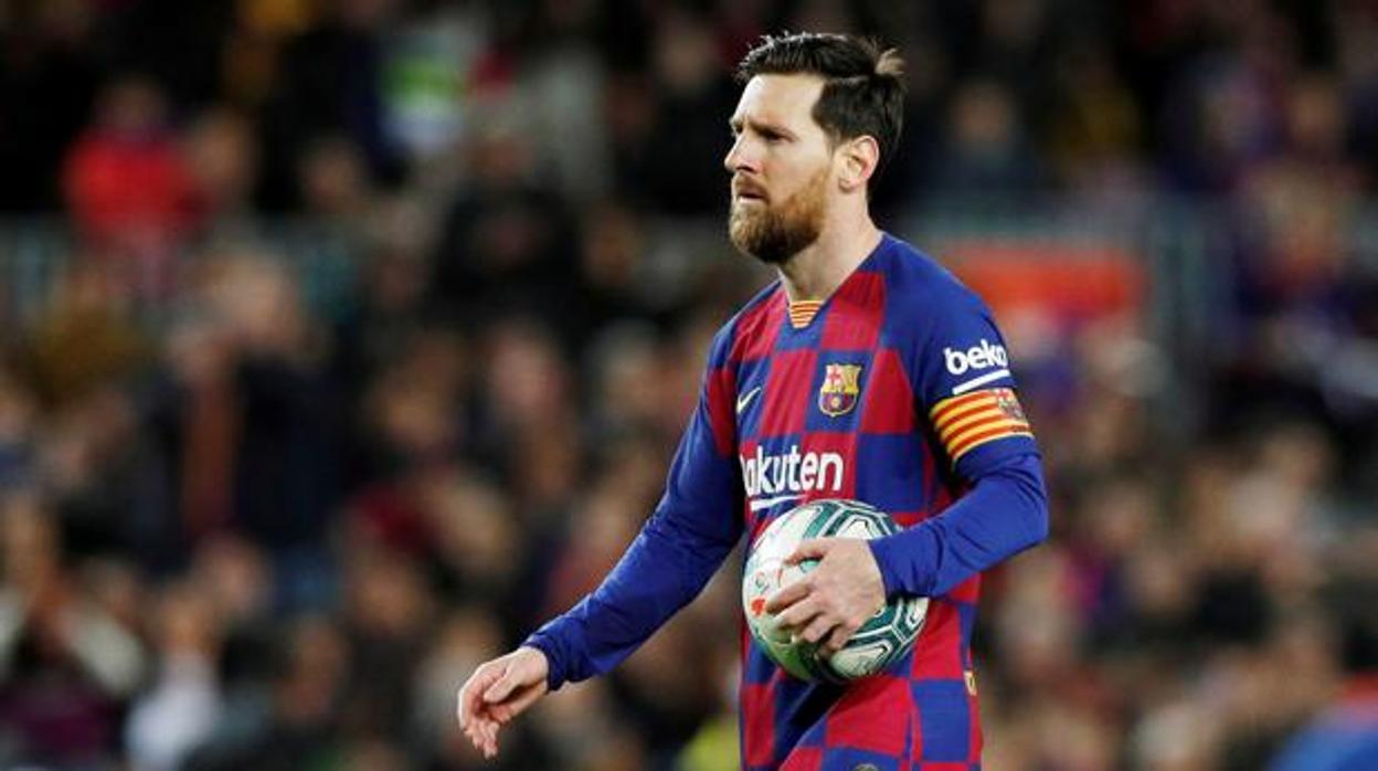 Messi en un partido con el Barcelona