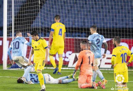 'Pacha' Espino durante el Celta - Cádiz.