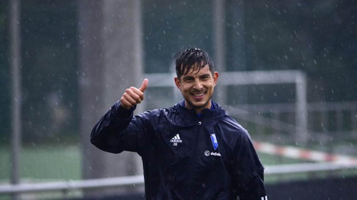 Marcos Mauro en el entrenamiento de este miércoles.