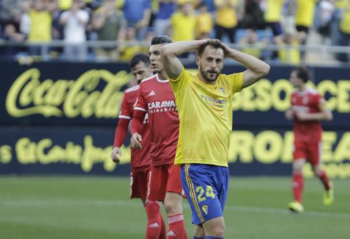 Malbasic durante su estreno la temporada pasada con el Cádiz CF.