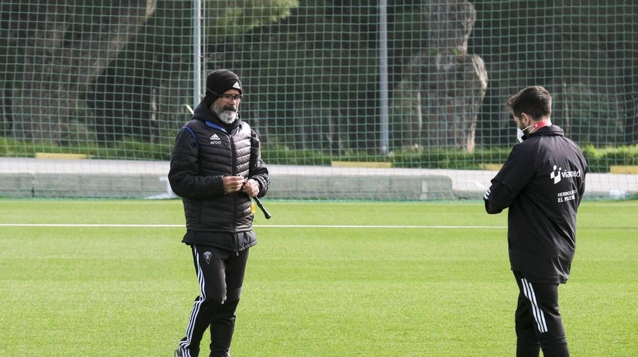 Álvaro Cervera, en el entrenamiento de este miércoles.