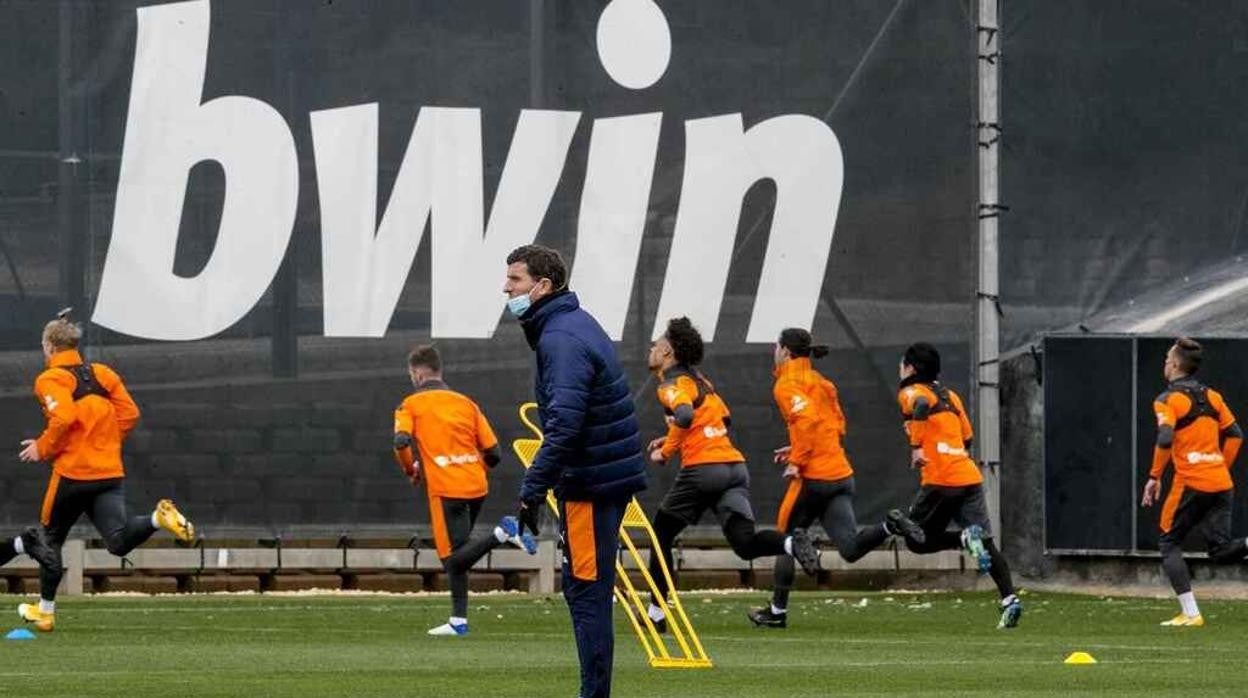 javi gracia, en un entrenamiento.