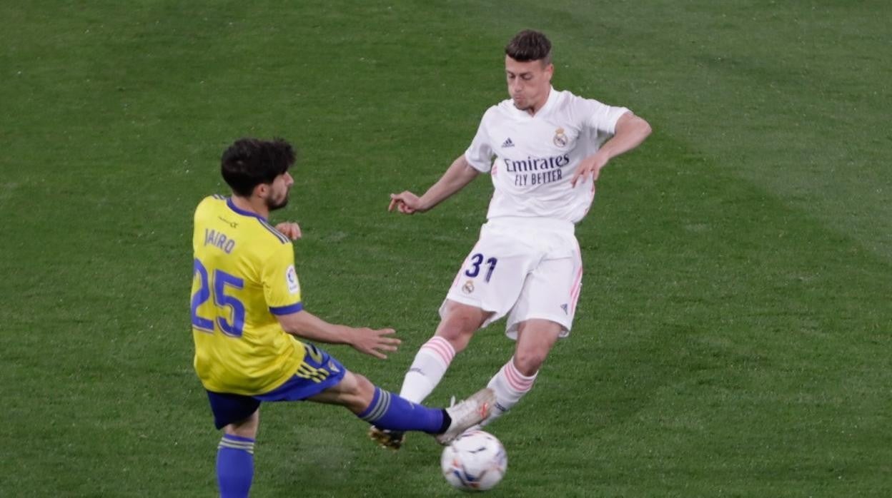 Jairo en el partido ante el Madrid