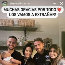 Andone con Mac Allister y sus familias.