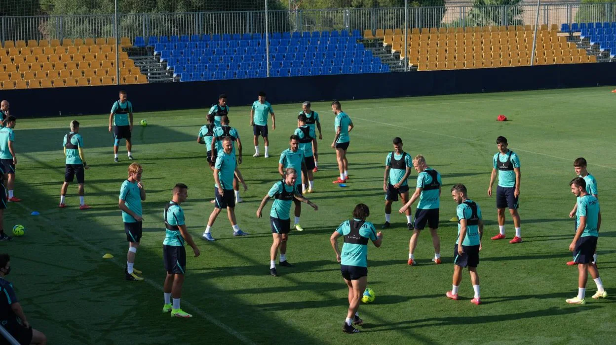 Entrenamiento de grupo del Cádiz CF de la presente temporada.
