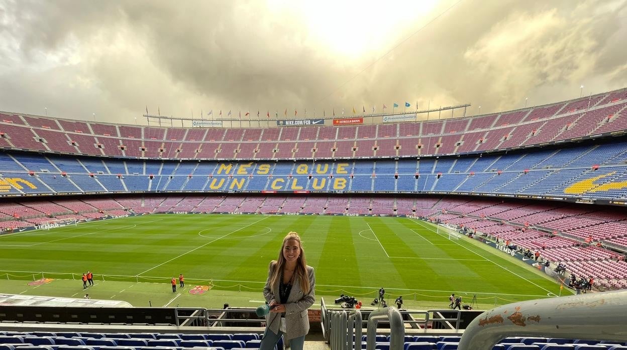 Helena Condis en el Camp Nou