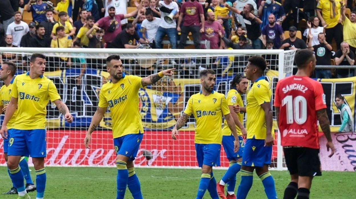 Negredo celebra su gol ante el Mallorca