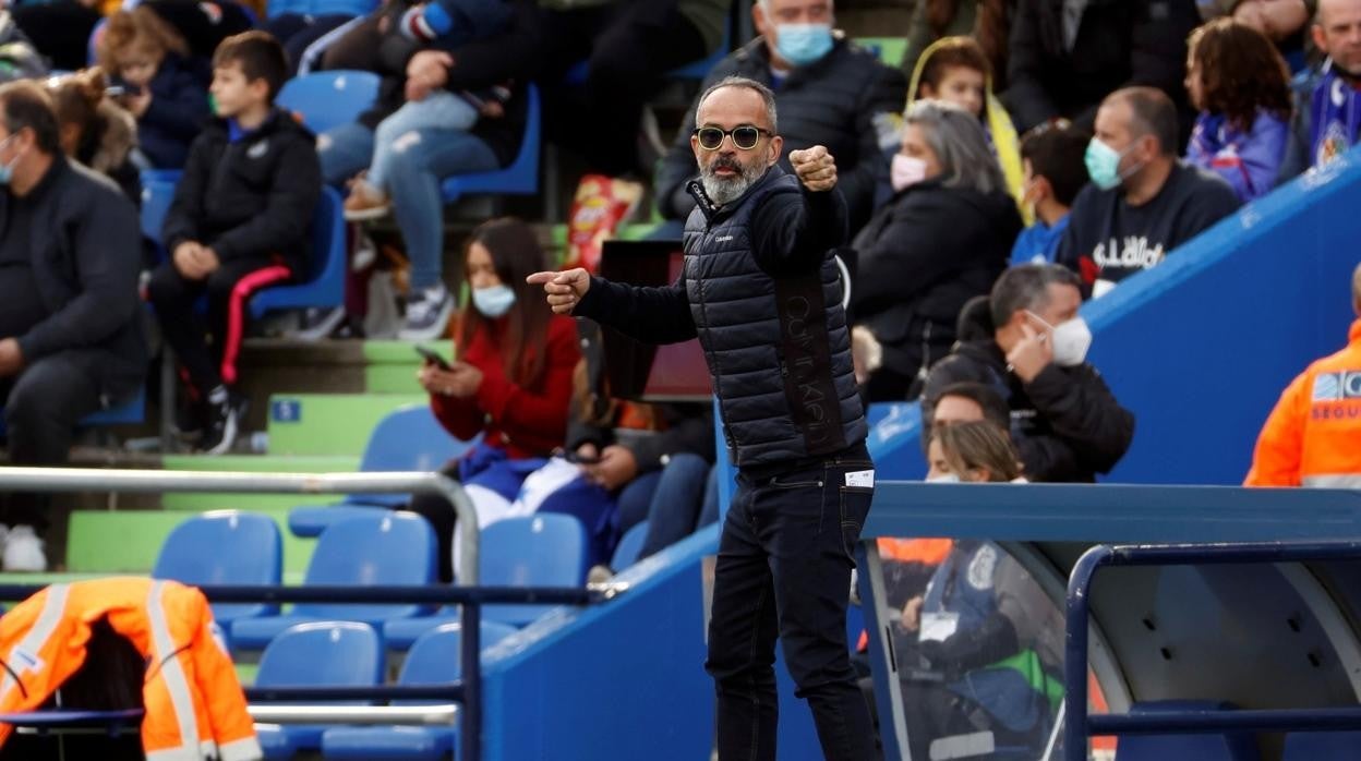 Álvaro Cervera en el partido ante el Getafe